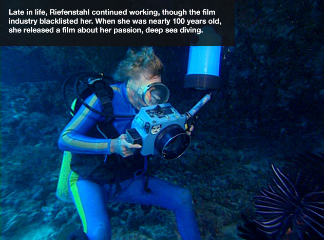 Riefenstahl filming her under-sea documentary