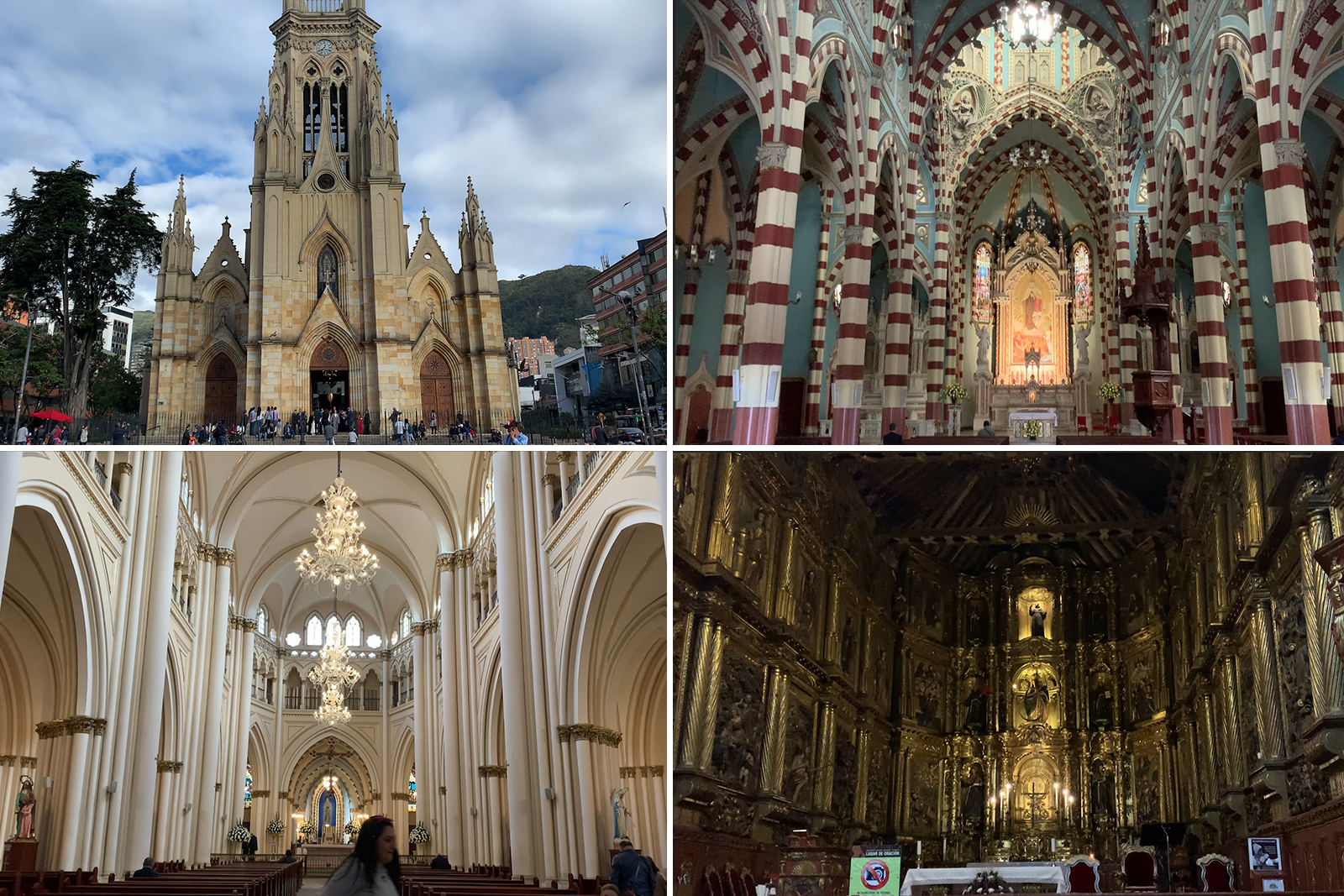We spent hours wandering through Colombian churches.