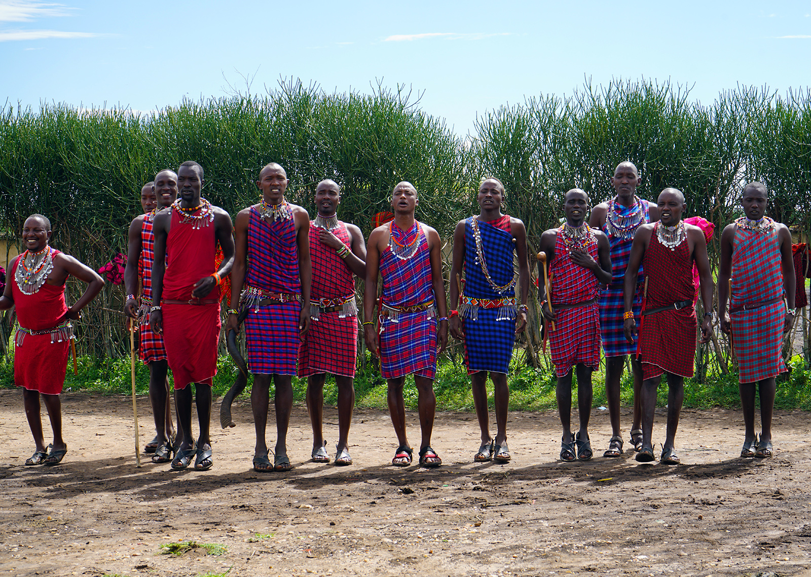 We visited a Maasai village and got to meet a bunch of warriors