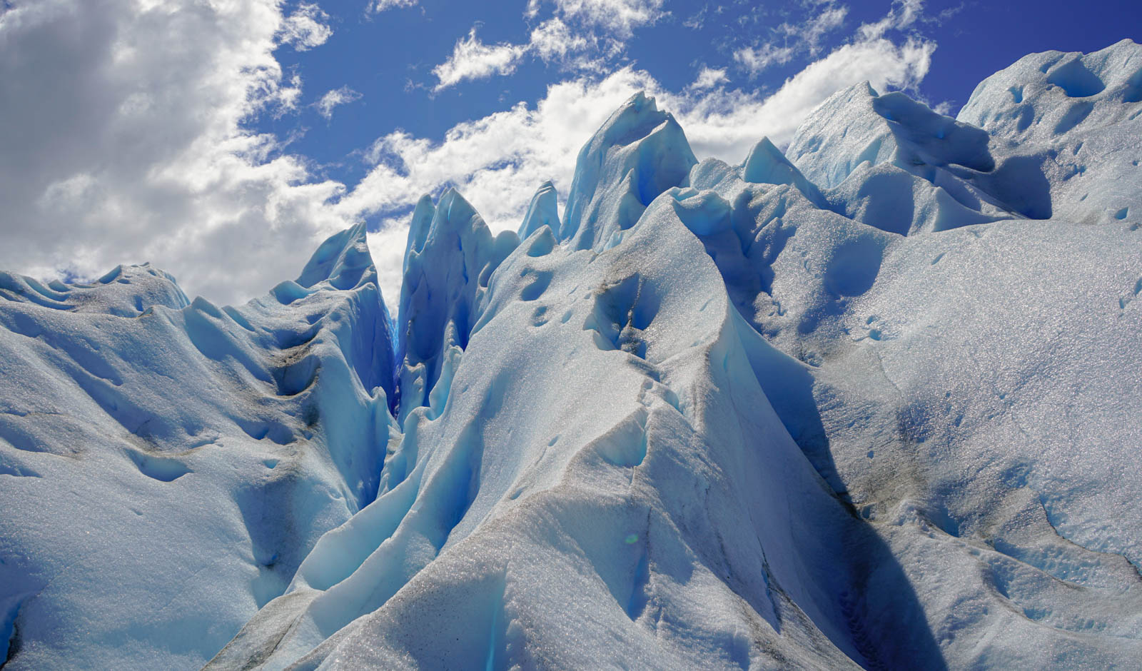Glacier mountains created by melting and runoff