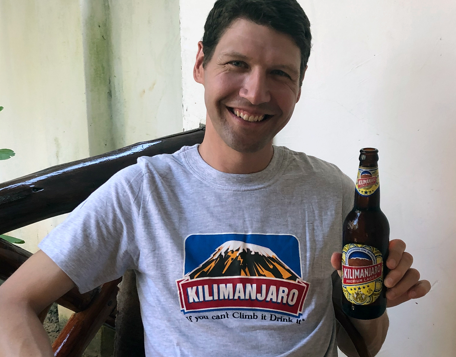 Drinking Kilimajaro beer at Sunset